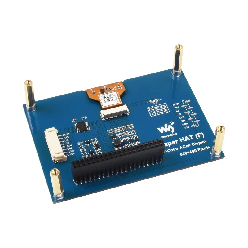 4 01 дюймов Цвет Фул E-Бумага E-Ink Дисплей шапка для Raspberry Pi 640 × 400 Пиксели ACeP 7-Цвет SPI