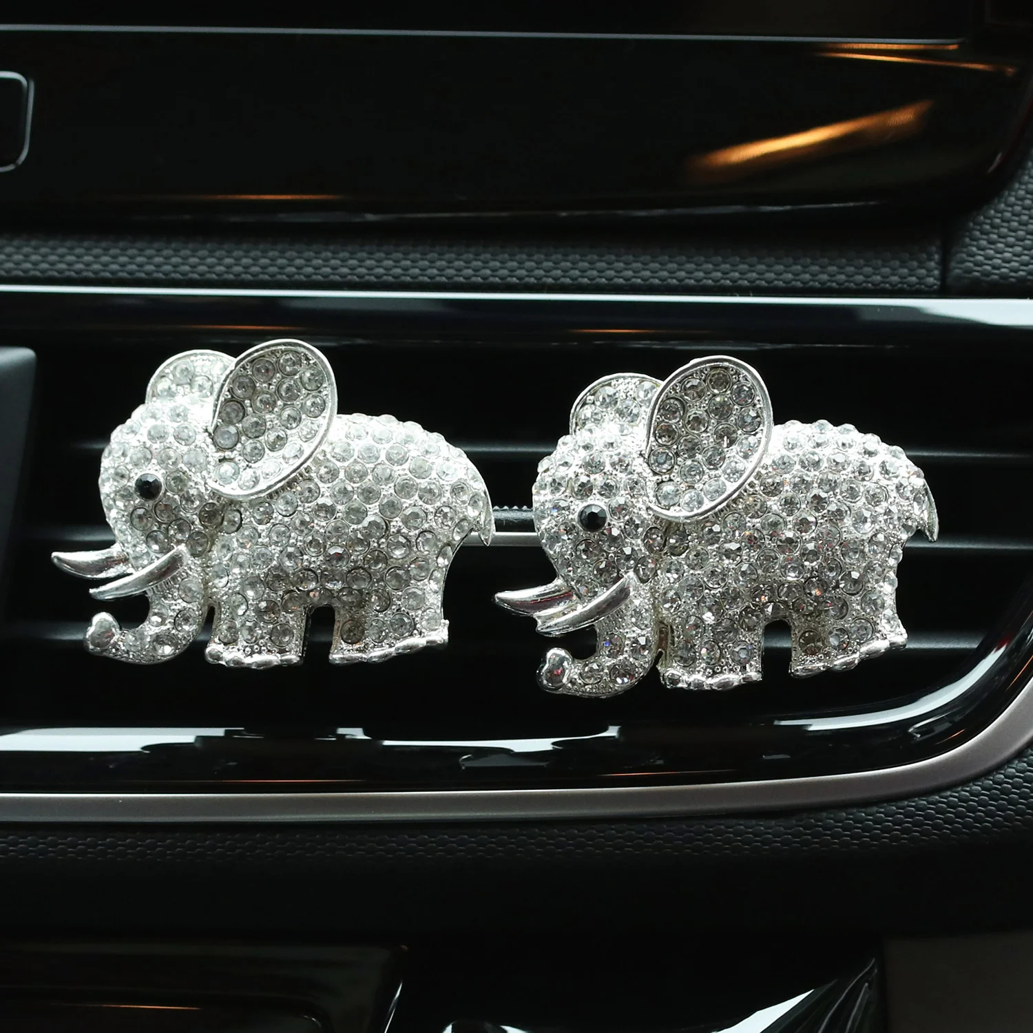 2 шт. металлические стразы в виде слона зажим для парфюма на автомобильный выход