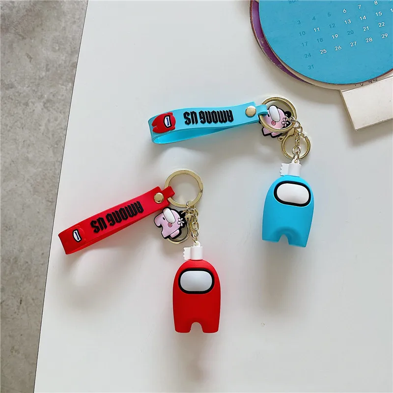 

Cute Anime Game Among Us Keychain Trust No One Among Us Toy Stuffed Doll Bag Key Chains Pendant Festival Gifts Keyring Gifts