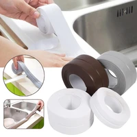 3 2m bathroom shower sink bath sealing strip tape white pvc self adhesive waterproof mouldproof wall sticker for kitchen