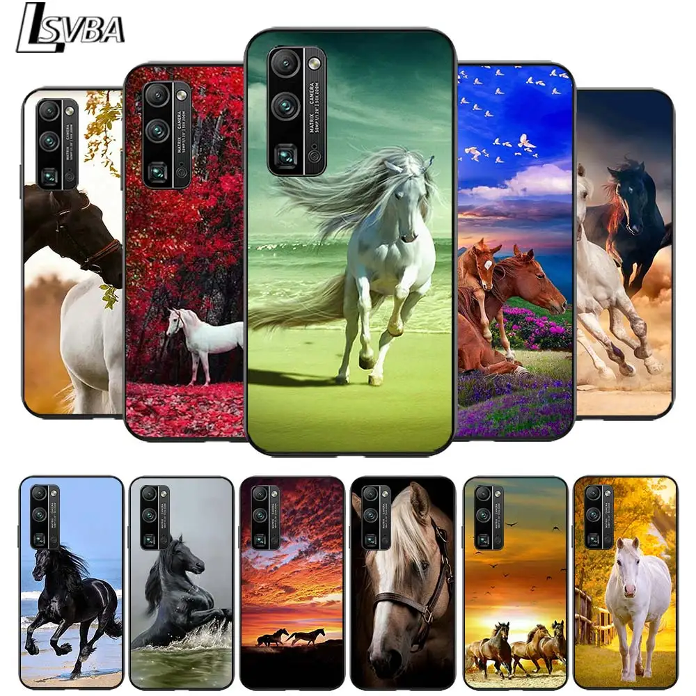 

Running Horse Animal for Huawei Honor V30 20 Pro 20 10i X10 9S 9A 9C 9X 8X 10 9 Lite 8A 7C 7A Pro Black Phone Case
