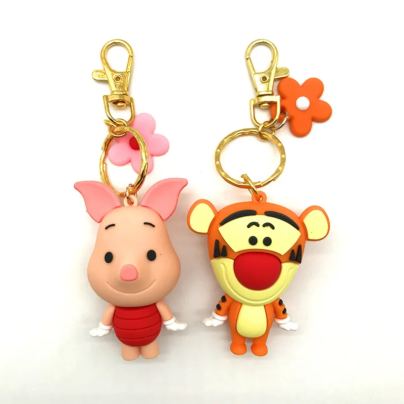 LT1140 милый 3D силикагелевый Пух медведь Микки стежок брелок для автомобиля сумки