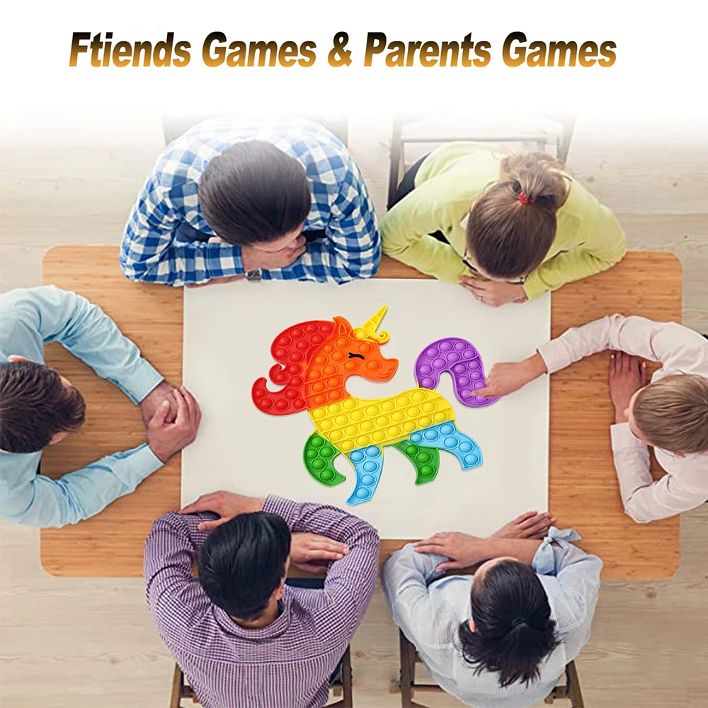 Счастливый Единорог гамбургер большой XXL фиджет-игрушки антистресс игрушки для