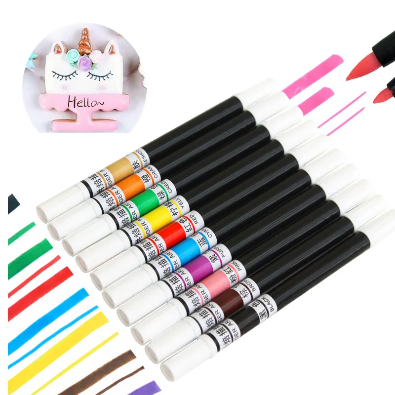 Двухсторонняя пигментная ручка 10 цветов сделай сам печенье макарон помадка торт