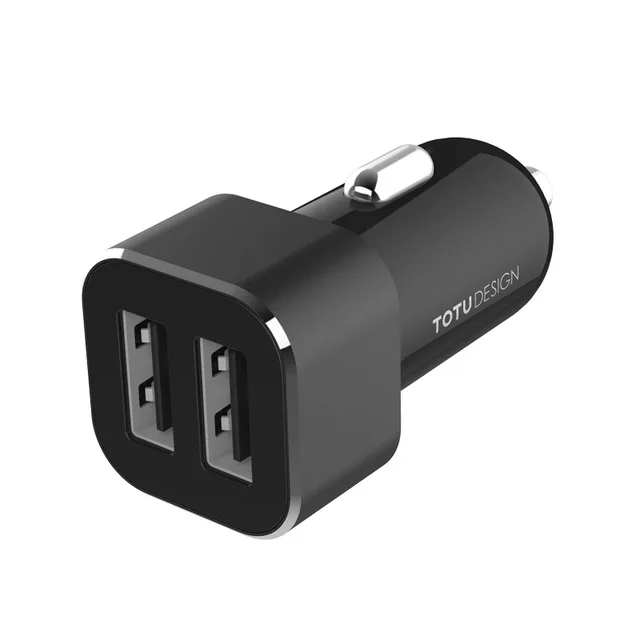 Black with Black TOTU универсальное быстрое двойное автомобильное usb-устройство для зарядки телефона 2.4A для iPhone samsung Xiaomi автомобильное зарядное устройство для мобильного телефона автомобильное USB зарядное устройство - Тип штекера: Black with Black
