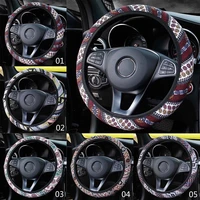 universal vintage printed steering wheel covers case four season flax car steering wheel cover fit for most cars