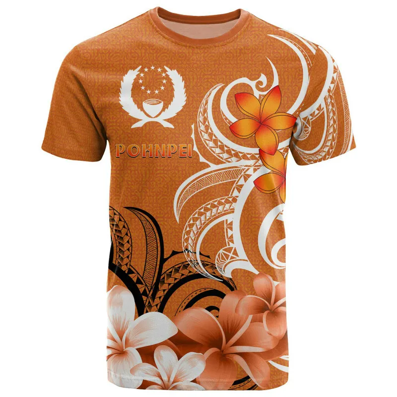 

Полинезийская уличная одежда понпей 3D летняя Стильная мужская и женская футболка с принтом ретро свободная большая