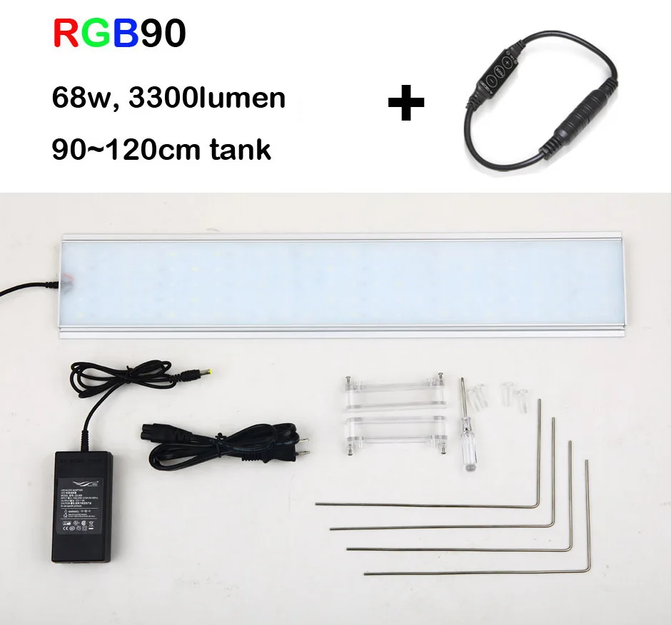 Chihiros RGB серия водная Светодиодная лампа для роста растений стиль ada водяное растение для аквариума аквариум полный спектр восхода и заката приложение - Цвет: RGB90 free dimmer