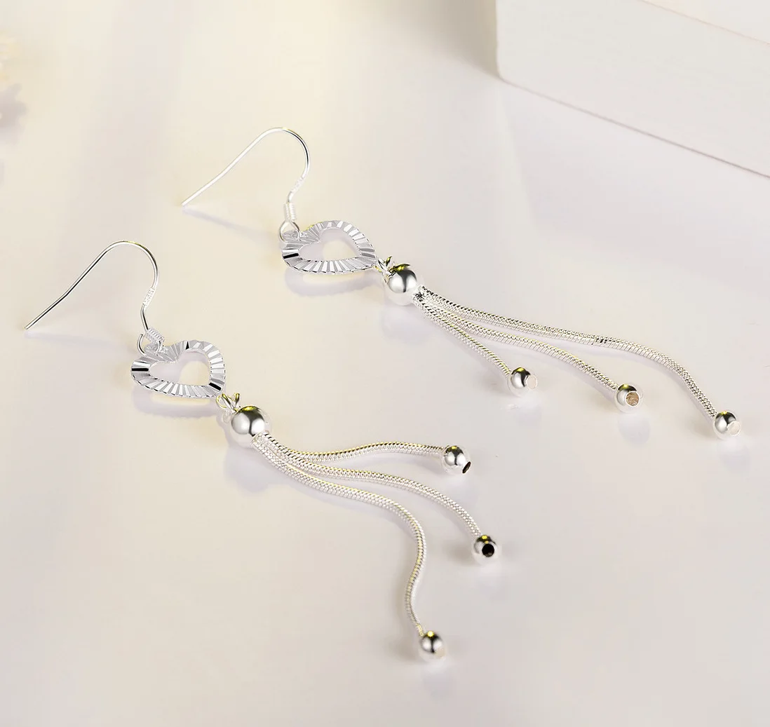 Корея серебро 925 пробы драгоценные серьги кисточки для женщин длинные висячие