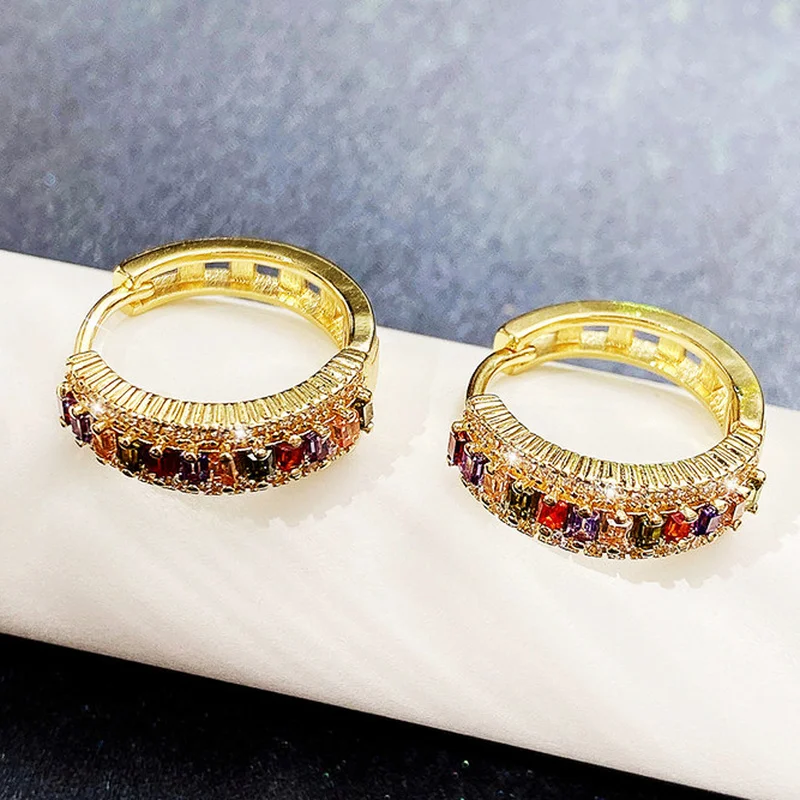 

Женские массивные серьги-кольца CAOSHI, украшенные камнями, модный дизайн, стильные ювелирные украшения для вечеринок