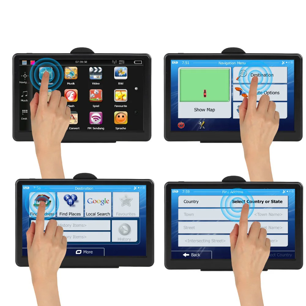 Автомобильный GPS навигатор 7 дюймовый HD емкостный экран спутниковая голосовая