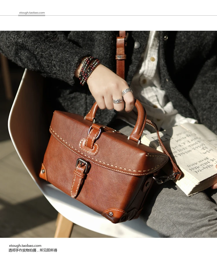 Ручная работа оригинальная натуральная воловья кожа маленькая сумка для