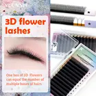Abonnie 3D Цветочные ресницы W форма готовые объемные веерные длинные базовые вентиляторы премиум-класса матовые ресницы для наращивания камелии ресницы для красоты глаз