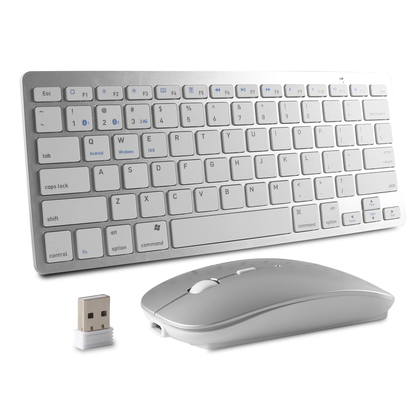 

Беспроводная 2,4G + Bluetooth 5,0 Клавиатура Мышь комбо оптическая мышь 78 клавиш портативная перезаряжаемая клавиатура и мышь для ноутбука ПК