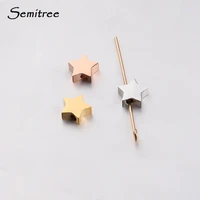 semitree 5pcs 8mm stainless steel star beads rose gold spacer beads for diy jewelry making handicraft bracelet necklace findings