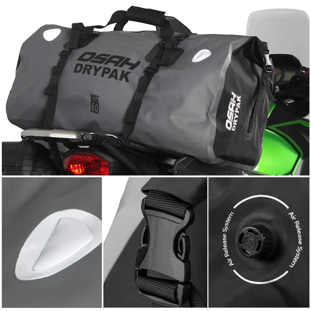 Motorcycle Saddle Bags Waterproof Tail Back Seat 60L Travel Bag Motorbike Scooter Luggage Rear Pack 40L 25L Tank |