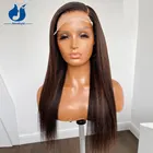 Парик из натуральных волос с аметистом 13x4, прямые, коричневые