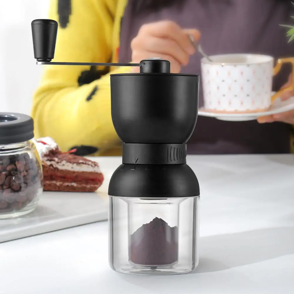 

Manual Ceramic Coffee Grinder Stainless Steel Glass Adjustable Coffee Bean Mill With Storage Jar Easy Clean Kitchen Tools