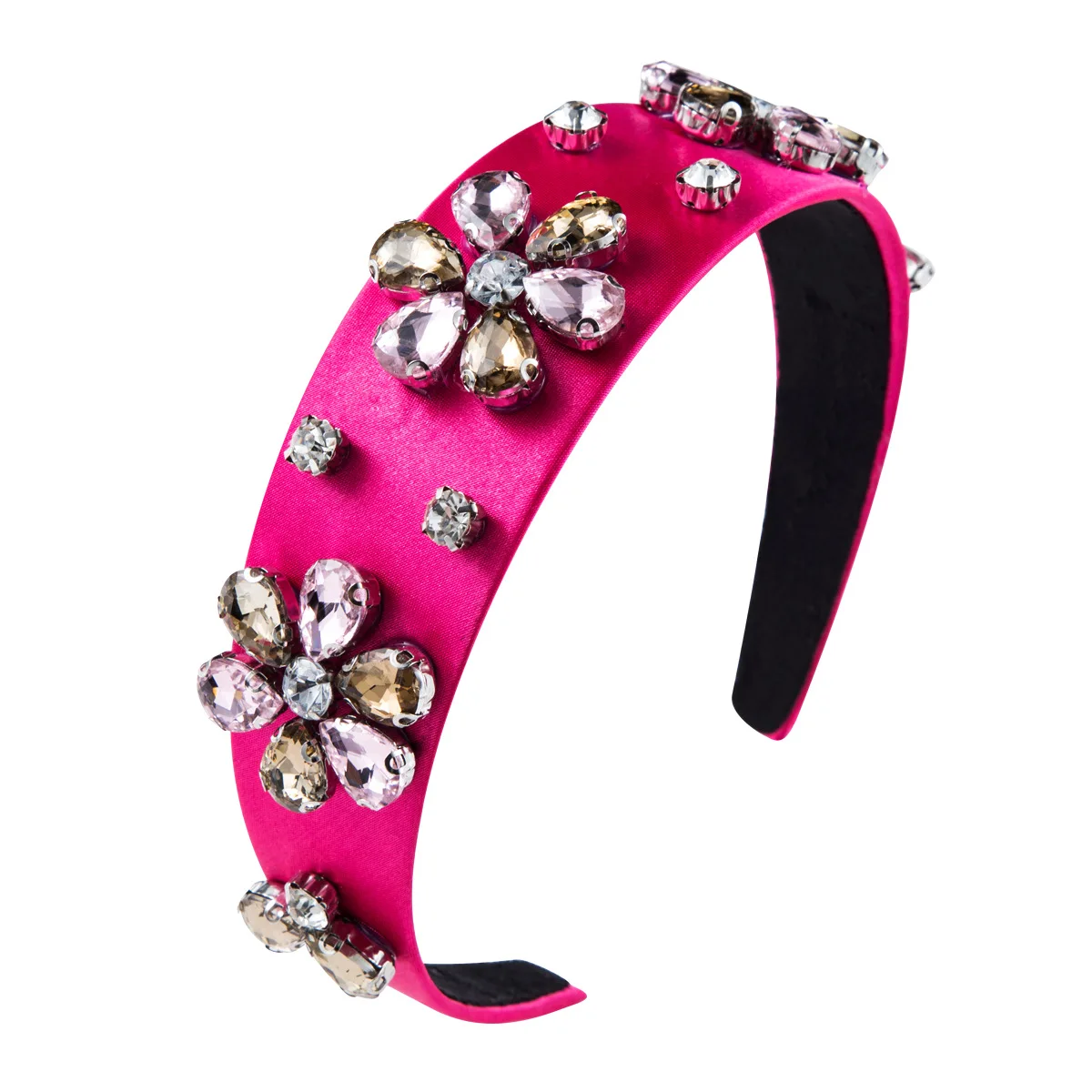 Женские элегантные блестящие хрустальные ободки для волос с цветами милое