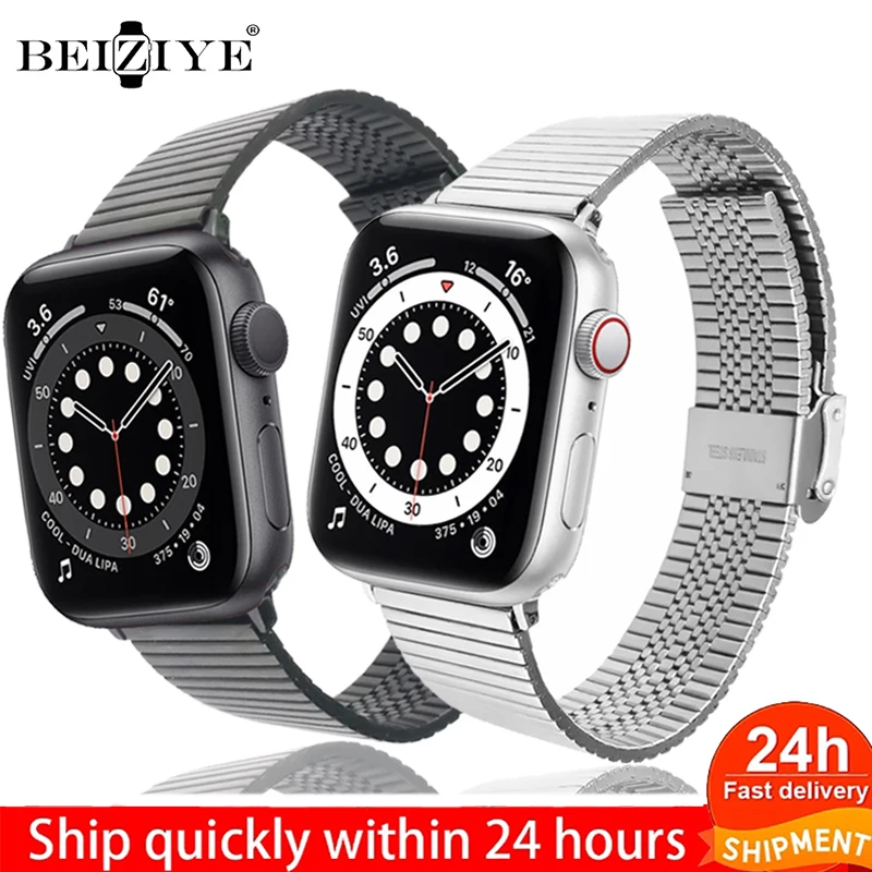 

Stainless Steel Strap For Apple Watch Band 42mm 38mm 40mm 44mm Metal Bracelet for iWatch Series 6 5 4 SE 3 2 1 Wrist Watchband