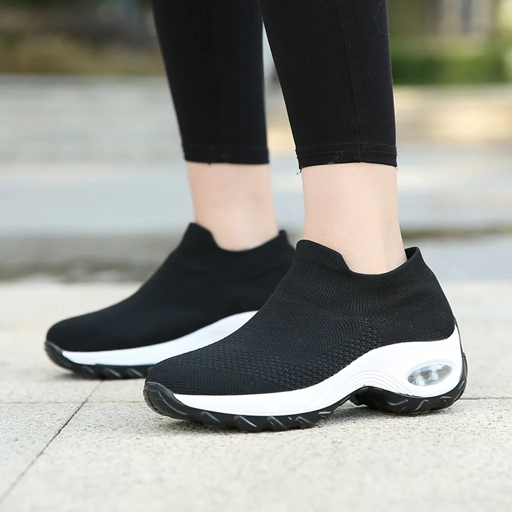 Женские износостойкие прогулочные туфли носки кроссовки сетчатая обувь без