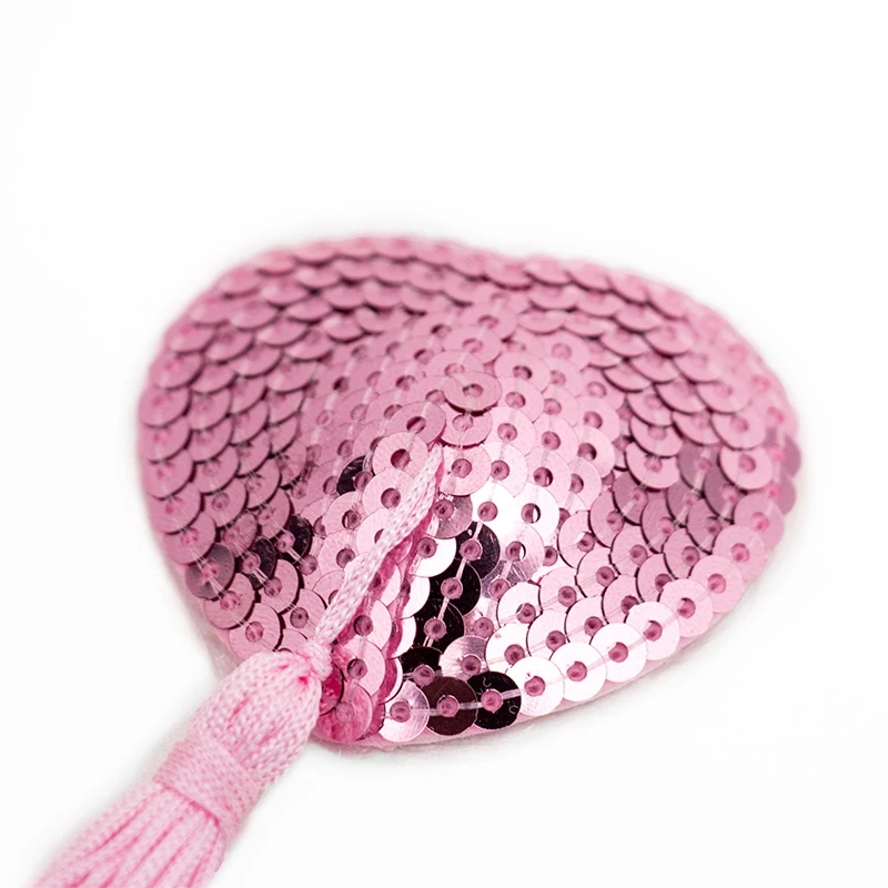

1 Pair Sexy Pasties Stickers Women Lingerie Sequin Tassel Breast Bra Nipple Cover Self Adhesive Heart Shape Bra Nipple Cover