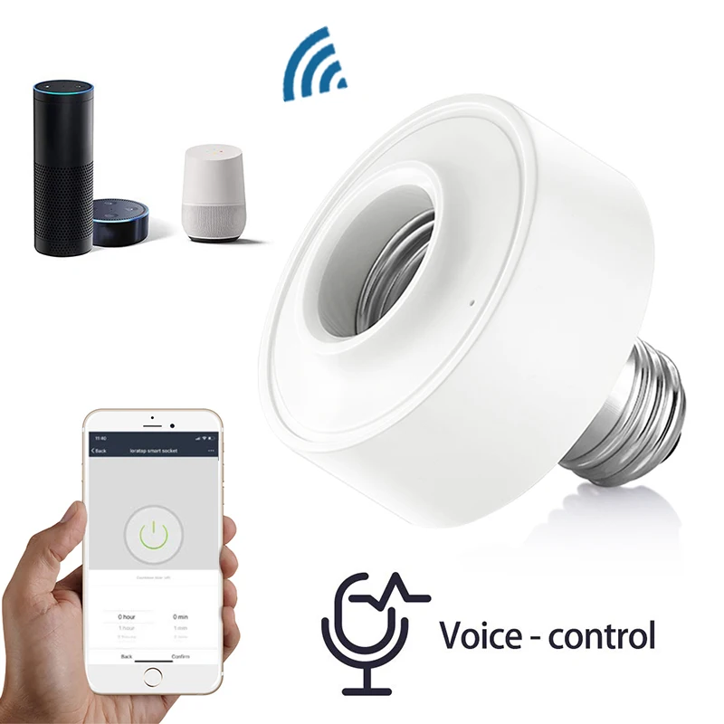E26/E27 WiFi Smart Light Bulb Adapter Lamp Holder Base AC Life/Tuya Wireless Voice Control with Alexa Google Home 85-265V | Освещение