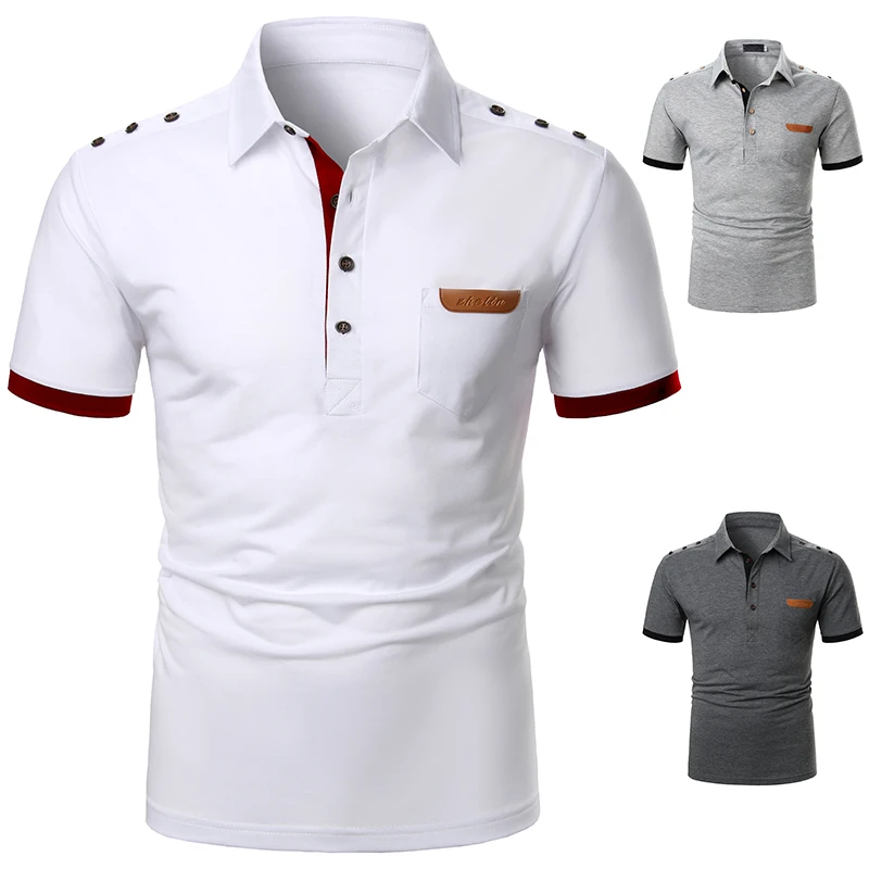

Men Polo Men Shirt Short Sleeve Polo Shirt Contrast Color Polo New Clothing Summer Streetwear Casual Fashion Men Tops