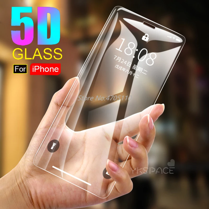 Закаленное стекло для IPhone X XS MAX 11 Pro Max 6 6S 7 8 Plus 3D 9H|Защитные стёкла и плёнки