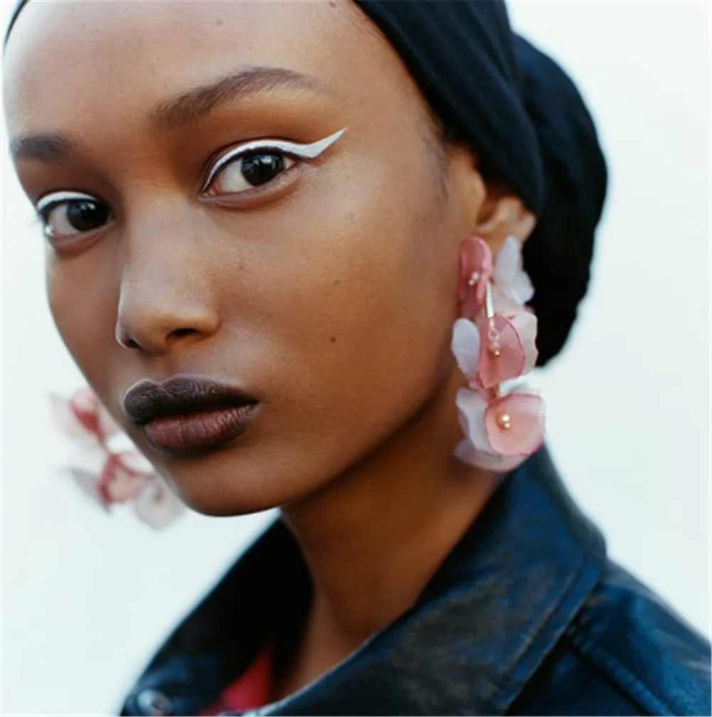 2019 Boho Za новинка полимерный цветок подвеска серьги женская мода ювелирное изделие