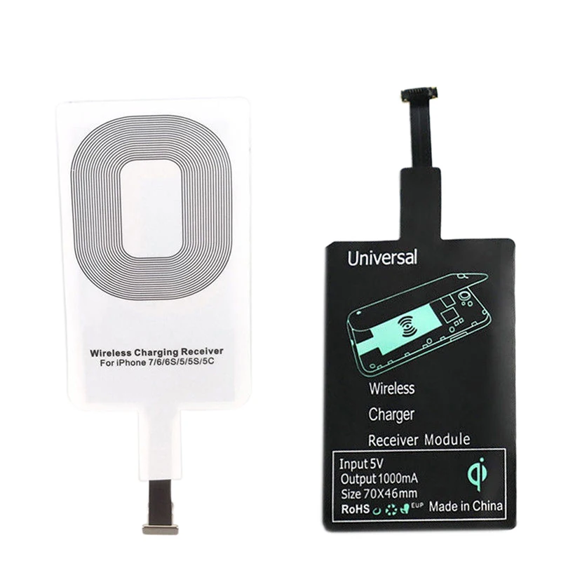 

Fast Qi Wireless Charger Receiver For iPhone 6 7 Plus Universal Charging Receiver Adapter Pad Coil For Micro USB Type-C Phone