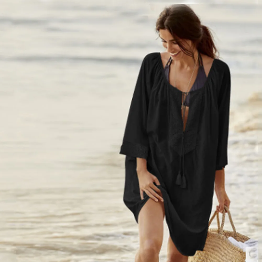 Купальник Пляжное Платье летний купальник накидка для женщин Saida De Praia длинный 2019
