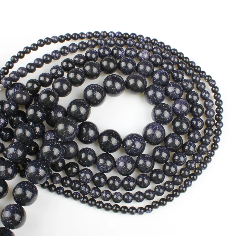 Натуральный драгоценный камень популярный синий песчаник круглые свободные