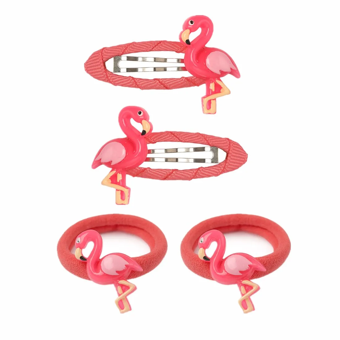 7 XIMA 4pcs/lot Mini Cartoon Flamingo Owl Hairpins Kids Unicorn Hair Ties for Princess Girls Unicorn Hair Band Hair Accessories - Цвет: 7