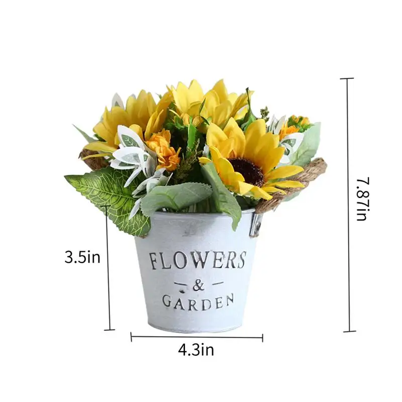 Горшечные растения желтые шелковые Подсолнухи искусственные цветы букет с