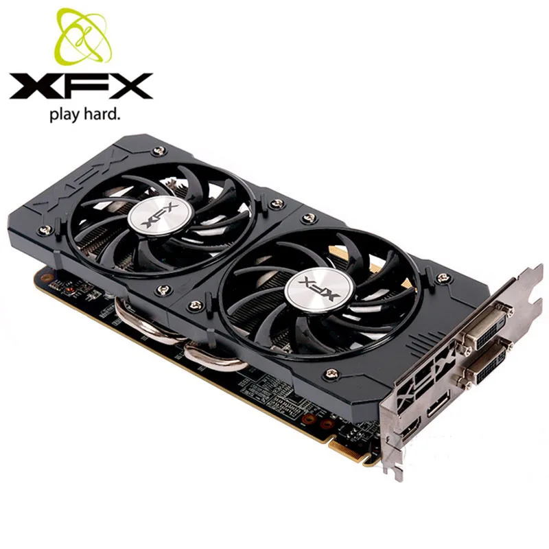 XFX Графика карты R7 370 R9370 4 Гб 256Bit GDDR5 видеокарта AMD R9 300 серии VGA 4G б/у|Видеокарты| |