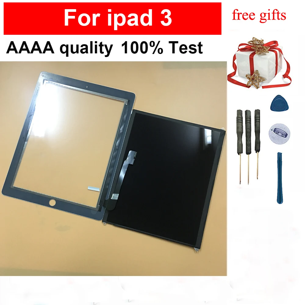 Для ipad 3 3rd сенсорный экран сенсор дигитайзер сенсорная панель стекло + ЖК-дисплей