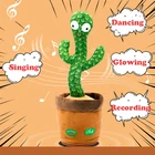 Говорящая игрушка OLOEY, танцующая кукла кактус, говорящая, звуковая запись, повторная игрушка, кавайные игрушки-кактус, Детская развивающая игрушка, подарок