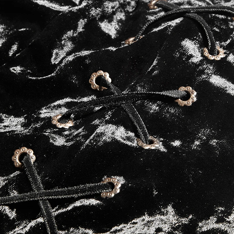 Панк рейв необычный дизайн готический Хэллоуин цветок черный бархат женские