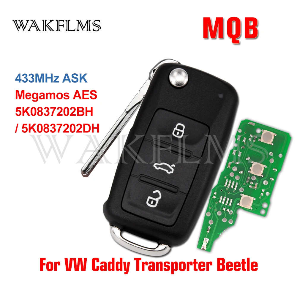 Оригинальная форма MQB 5K0837202BH 5K0837202DH дистанционный Автомобильный ключ для VW Caddy