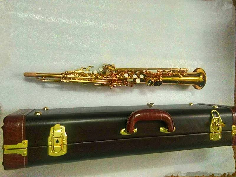 Высококачественный сопрано Sax Pitch B золотой лак саксофон музыкальный рупор