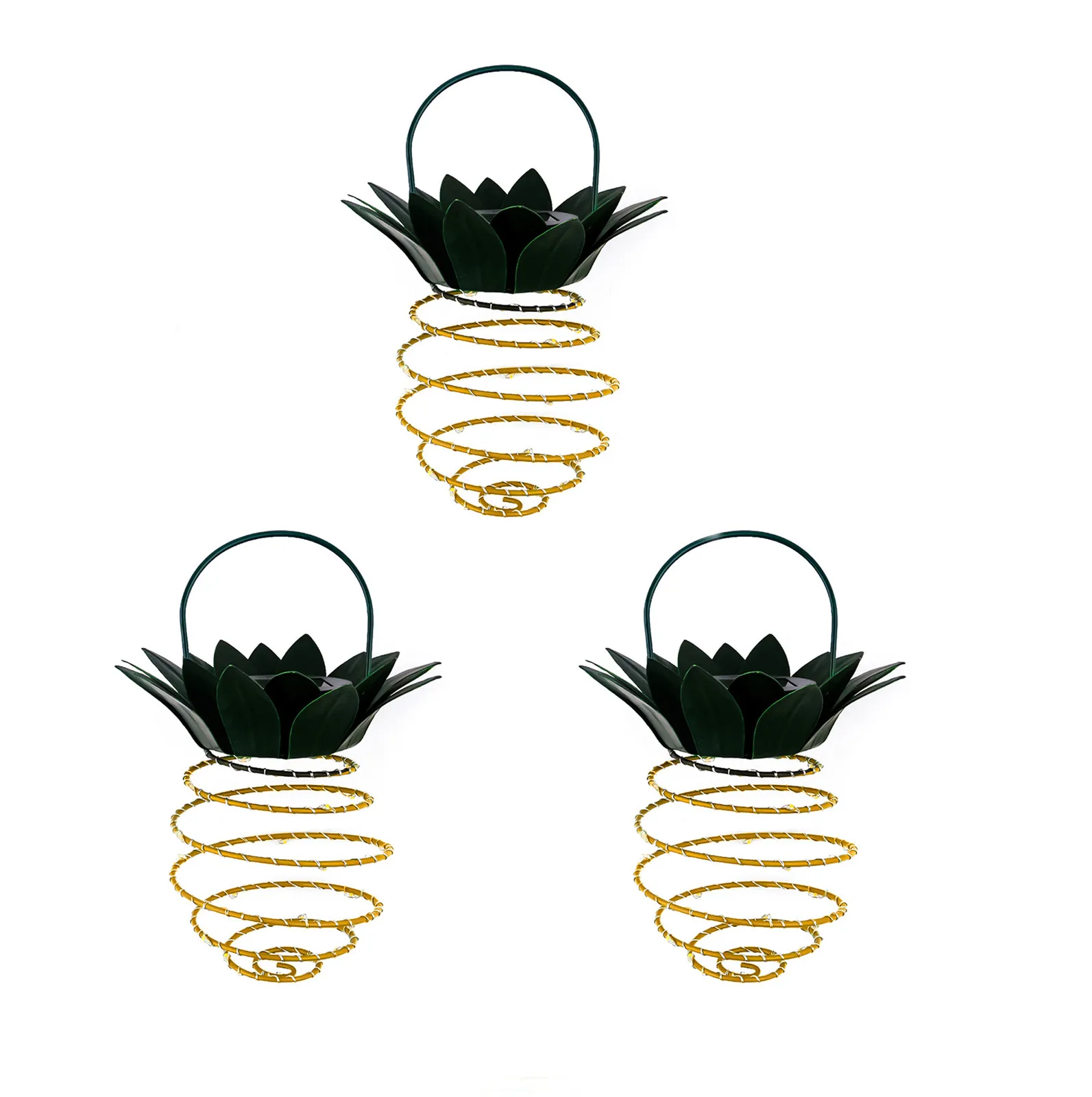 

Outdoor Waterproof Garden 24led Pineapple Solar Lights Path Lights Hanging Fairy Lights Warm Copper Wire Solar String Lights 4pc