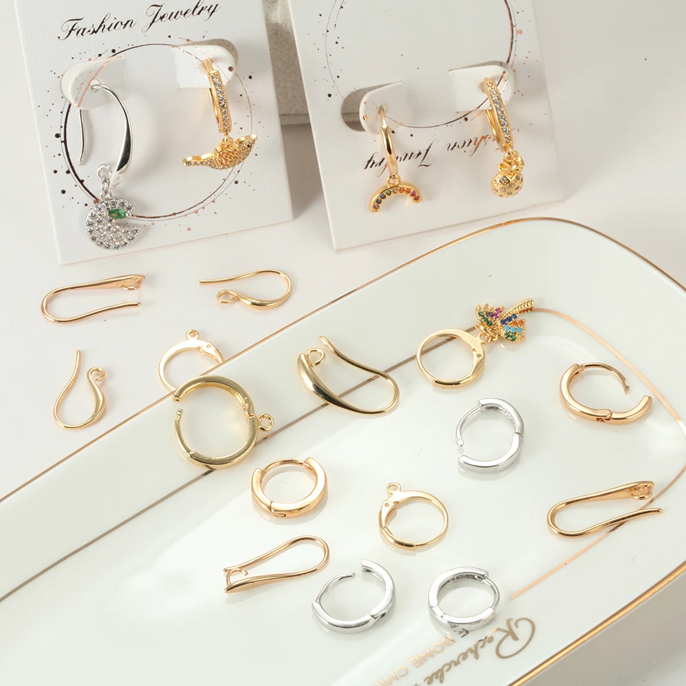 

Dangle Earrings for Women New Earrings Hook for Diy Earring Paired 2pcs Copper Mosaic CZ Charm Korean Earrings Fashion Jewelry