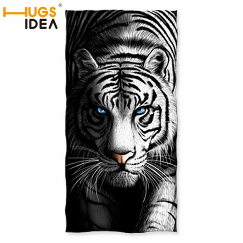 Полотенце для ванной с 3d-изображением животных тигра Большое банное полотенце