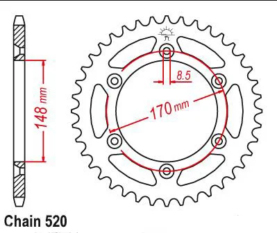 Мотоциклетные задние звездочки 520 42 т 48 для Cagiva 350 500 T4 Suzuki SP600 DR600 DR650 RM465 TSX250 DR750 DR800 RM465 X