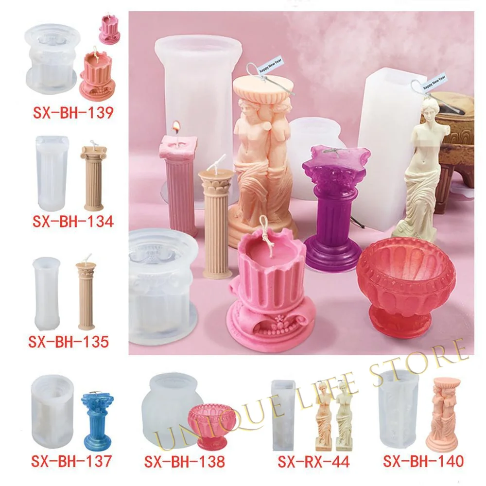 

Silicone Mold Diy Aroma Candle Body Plaster Making Mould Diy Crafts Gypsum Chocolate Candle Cake Clay Resin Mould
