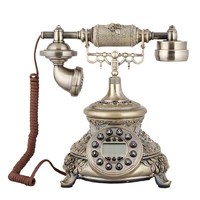 corded telephone bronze antique telephone for home and office decorative landline phones for gift classic old fashion phone