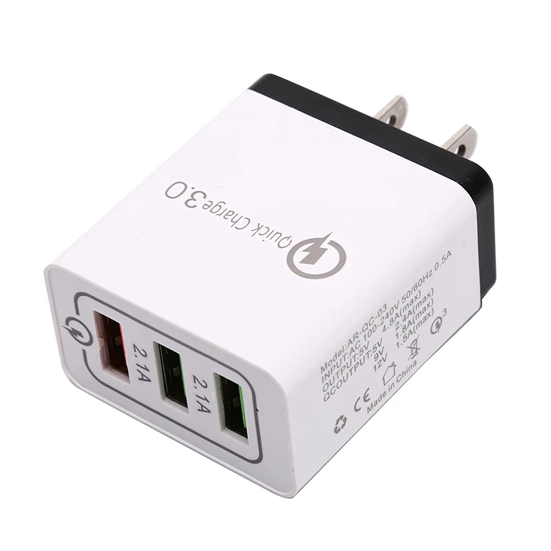 3 порта быстрое зарядное устройство QC 0 USB телефон зарядник Быстрая зарядка ЕС