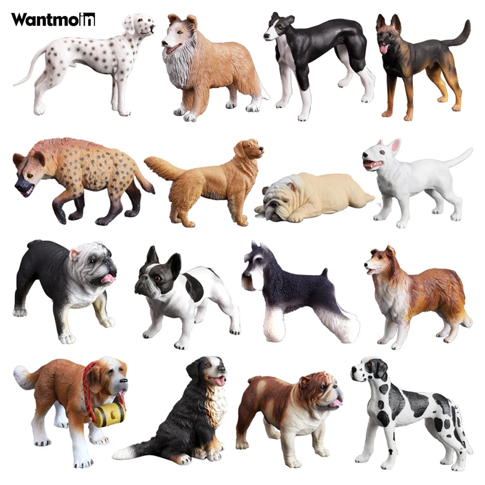 

Wantmoin Small Dog Animals Figures Toy Set,, Bulldog, Collie, St. Bernard Dog Family Animal Model Collection Toy&Gift for kids