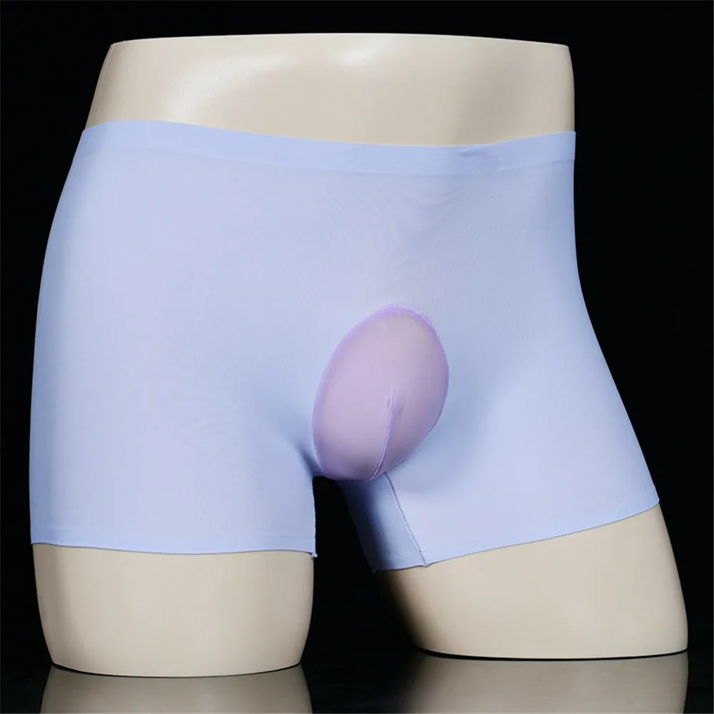 

Sexy Shiny Ice Silk U Convex Pouch G-string Sheer Seamless G-string COCk Ring Sexy Brief Candy Color Low Rise Gay Wear Plus Size